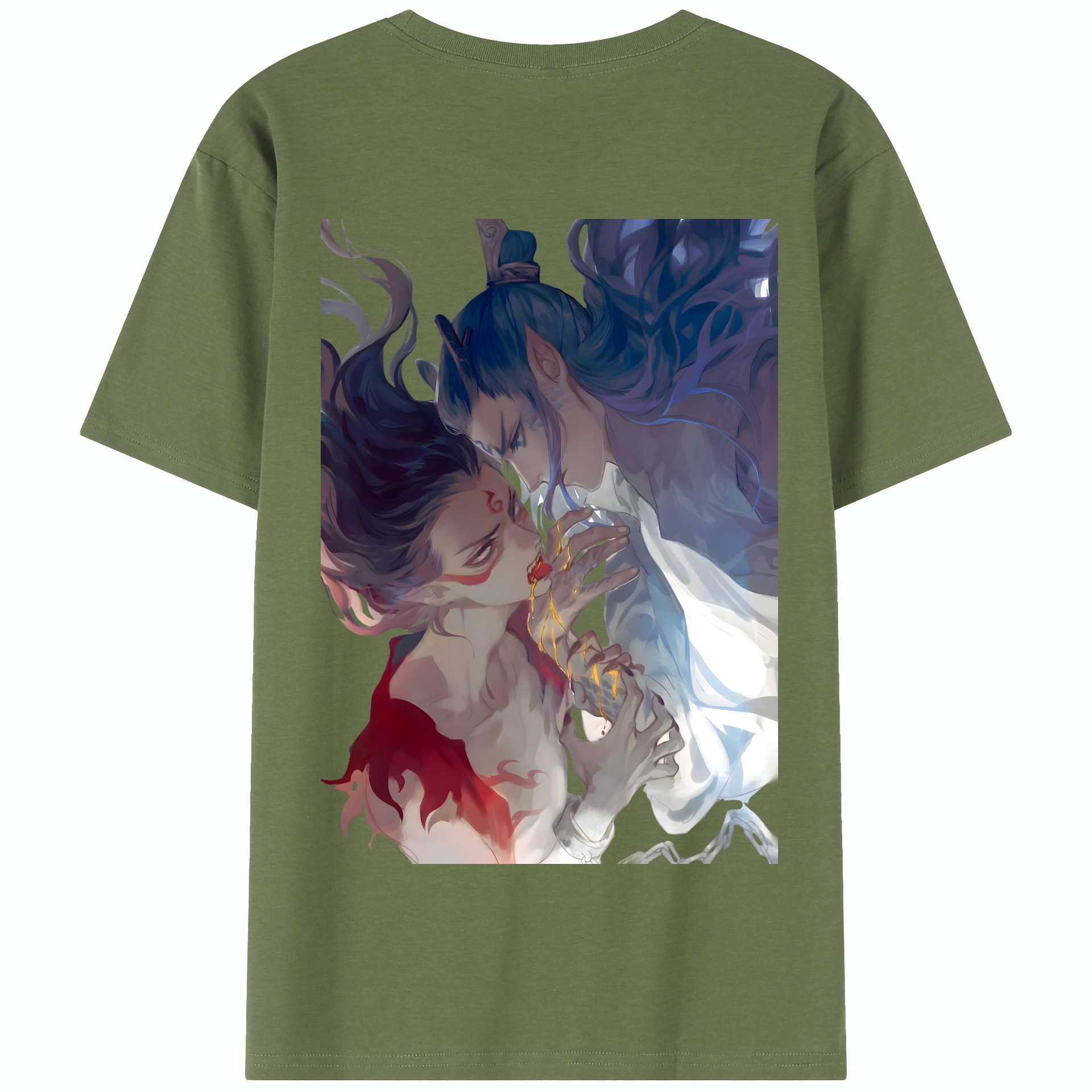 （画像用） Ne Zha 2 ナタ 魔童の大暴れ 綿100％半袖Tシャツ（背面プリント）